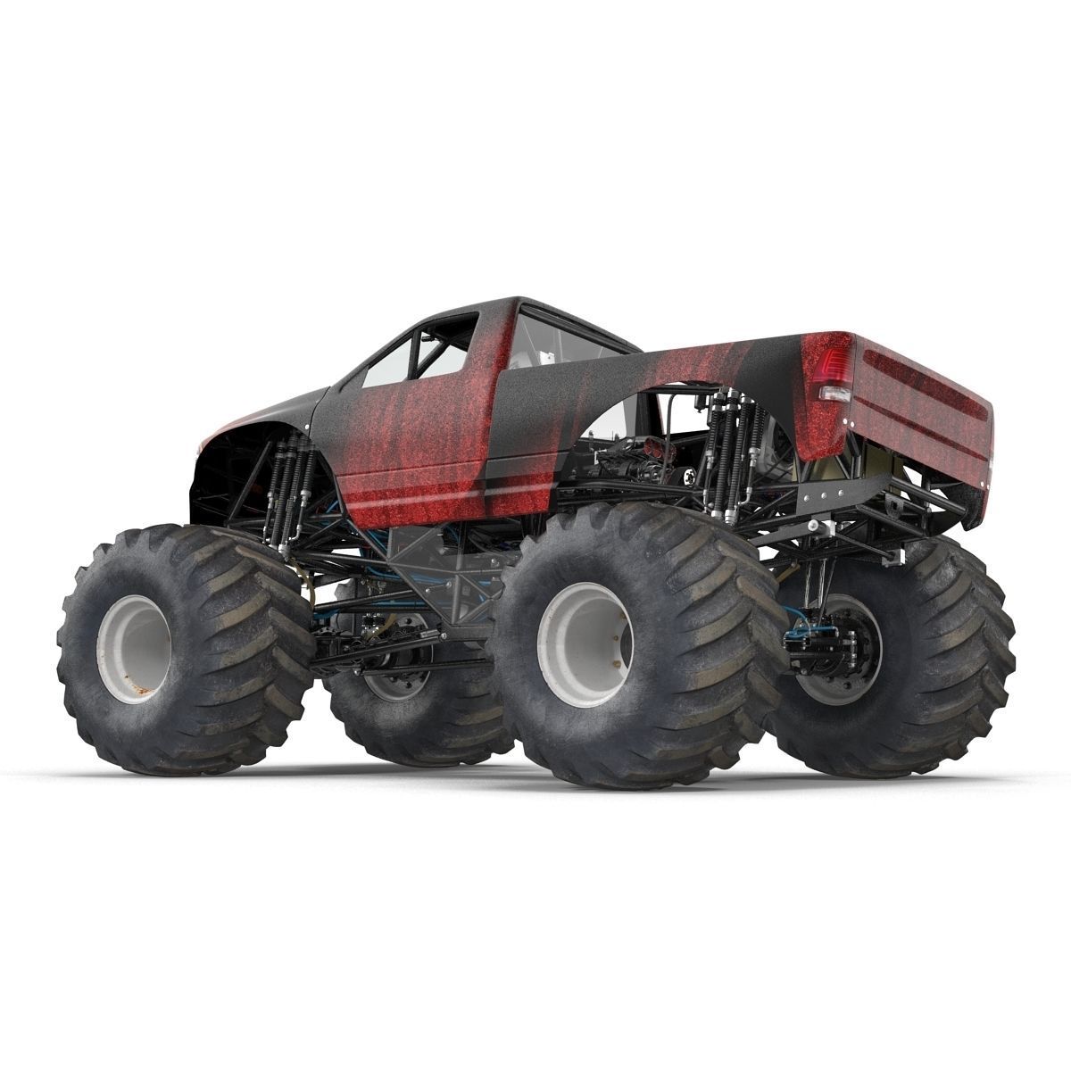 Monster Truck Generic 2 Rigged 3D model_26