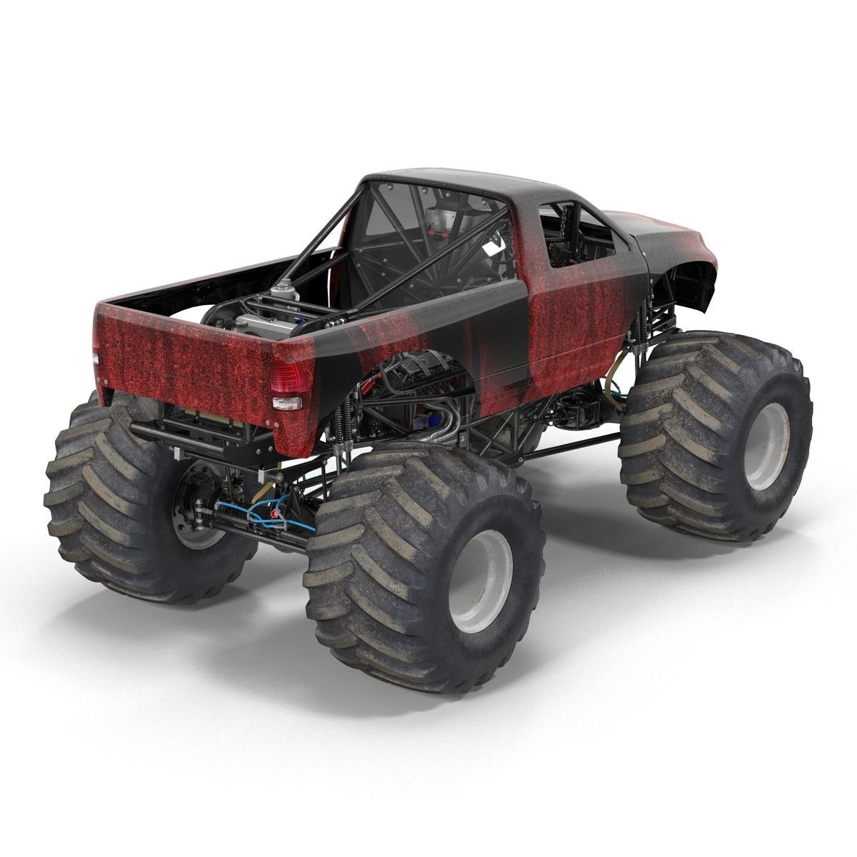 Monster Truck Generic 2 Rigged 3D model_7