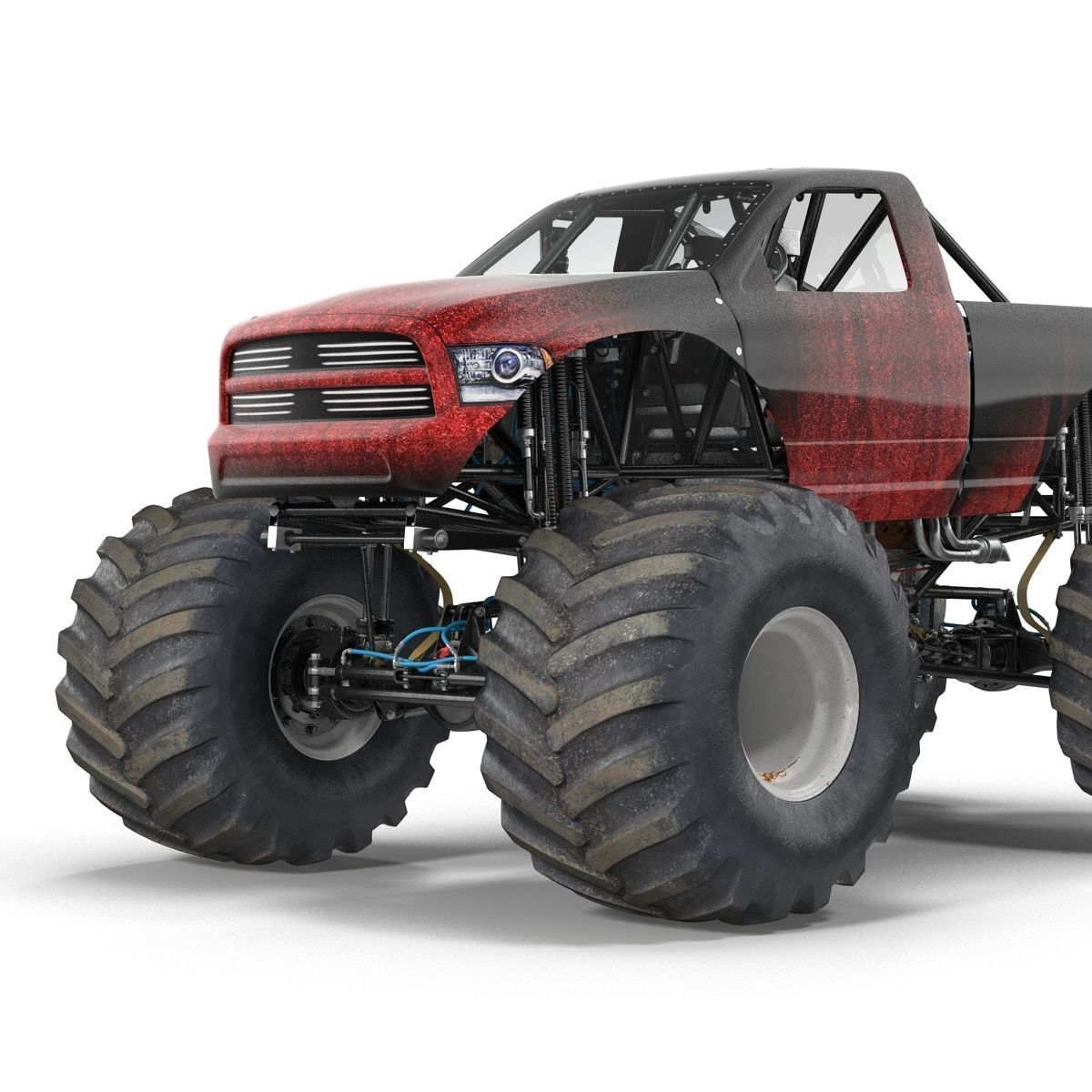 Monster Truck Generic 2 Rigged 3D model_32