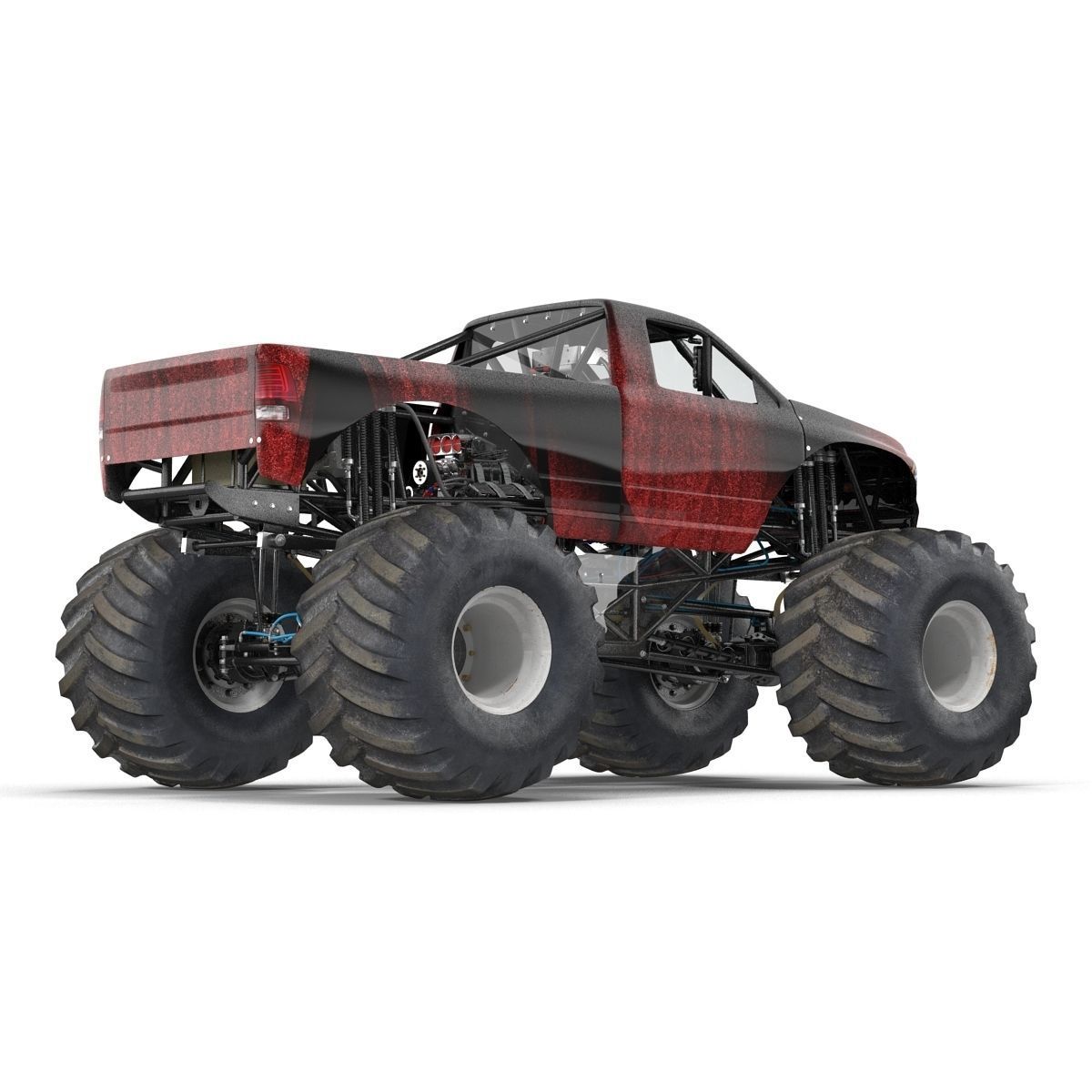 Monster Truck Generic 2 Rigged 3D model_27