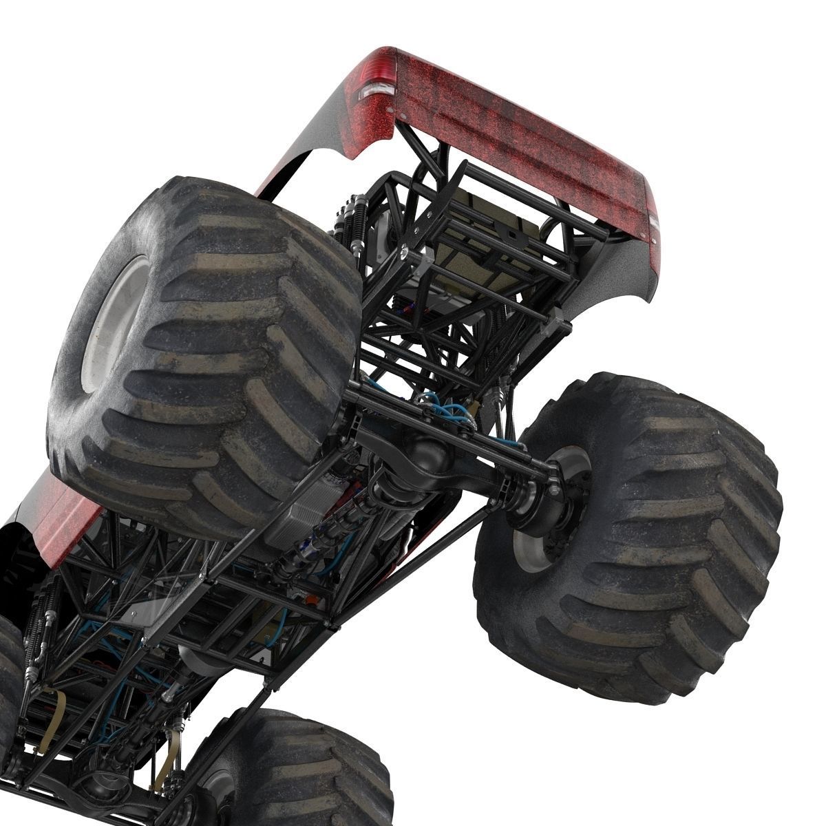 Monster Truck Generic 2 Rigged 3D model_38