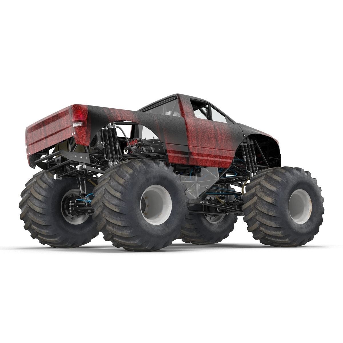 Monster Truck Generic 2 Rigged 3D model_28