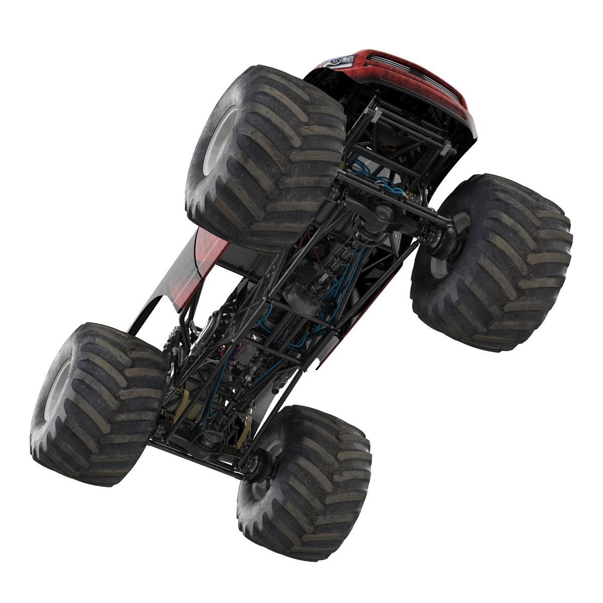 Monster Truck Generic 2 Rigged 3D model_29