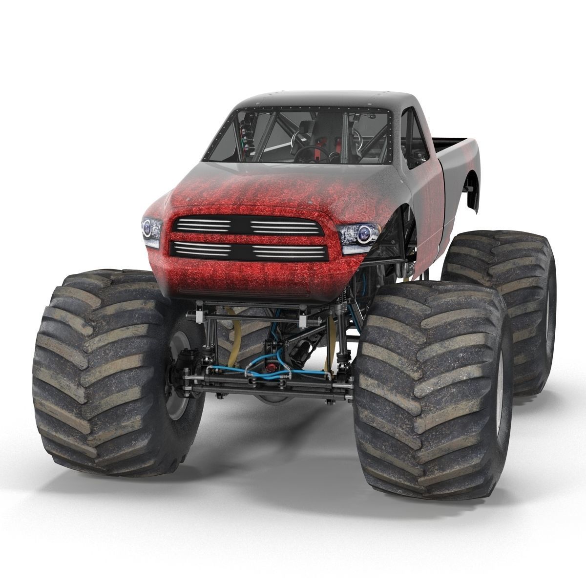 Monster Truck Generic 2 Rigged 3D model_10