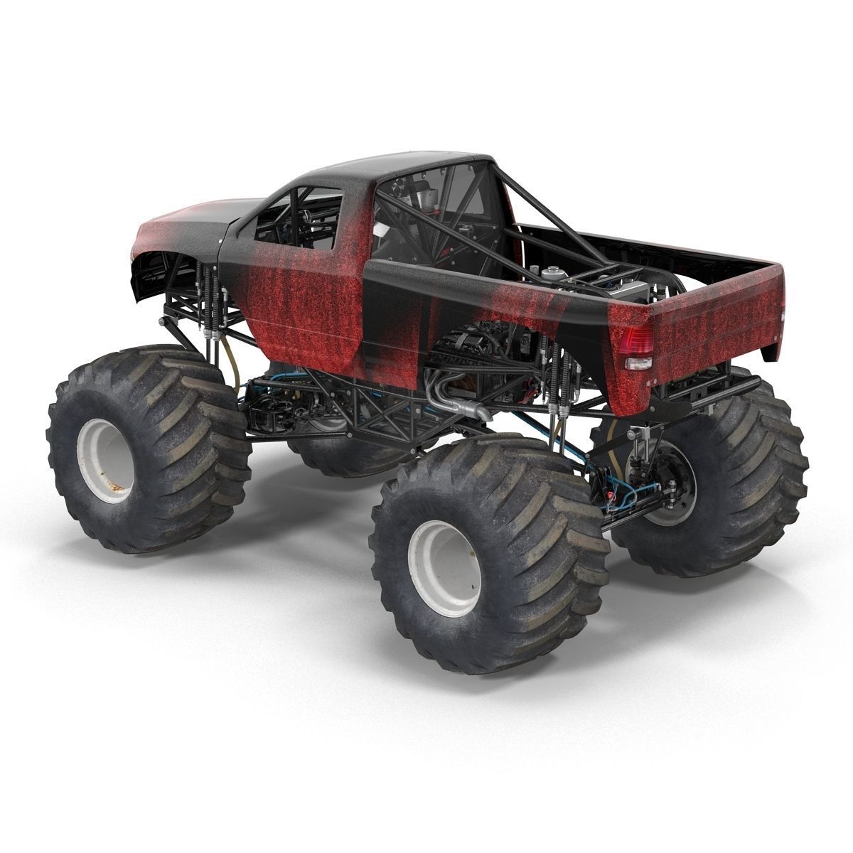 Monster Truck Generic 2 Rigged 3D model_33