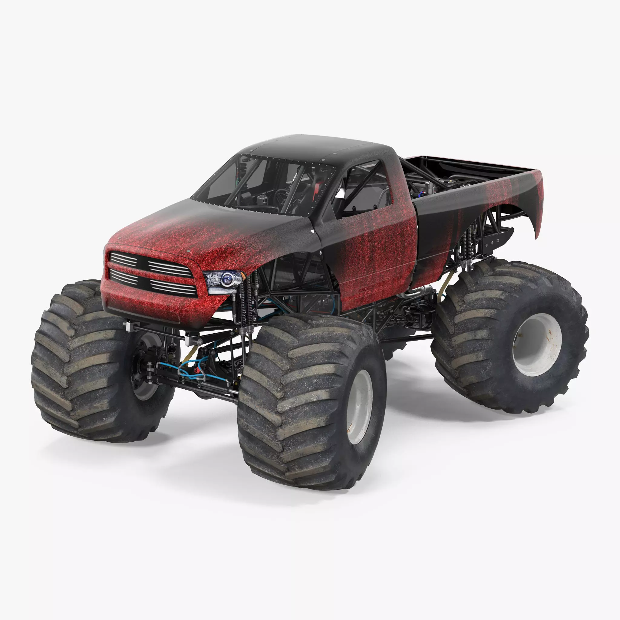 Monster Truck Generic 2 Rigged 3D model_0