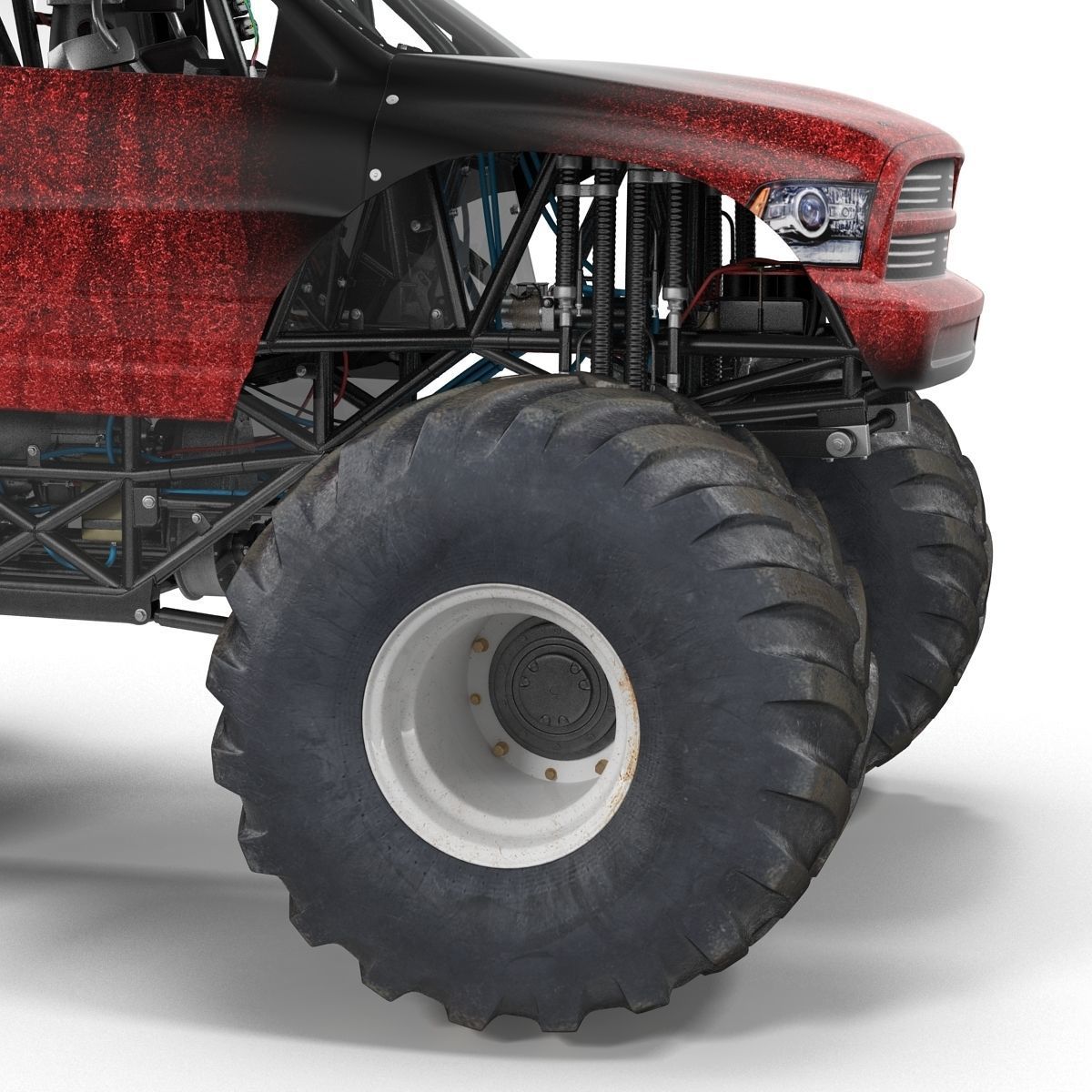 Monster Truck Generic 2 Rigged 3D model_45