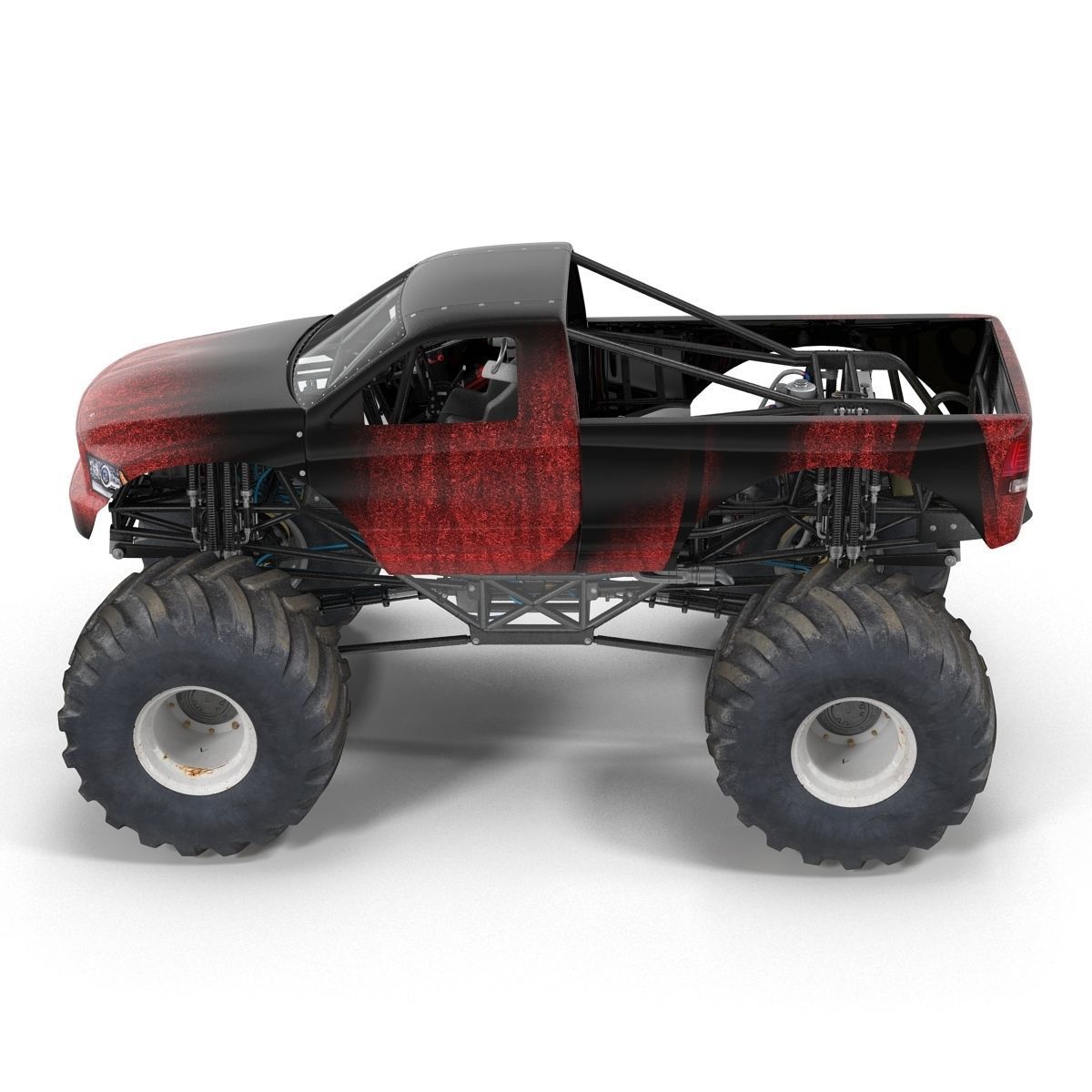 Monster Truck Generic 2 Rigged 3D model_15