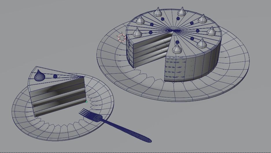 Lowpoly 3D Chocolate Cake  Low-poly 3D model_2