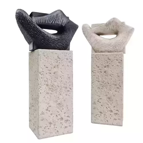 Lips cubist sculpture