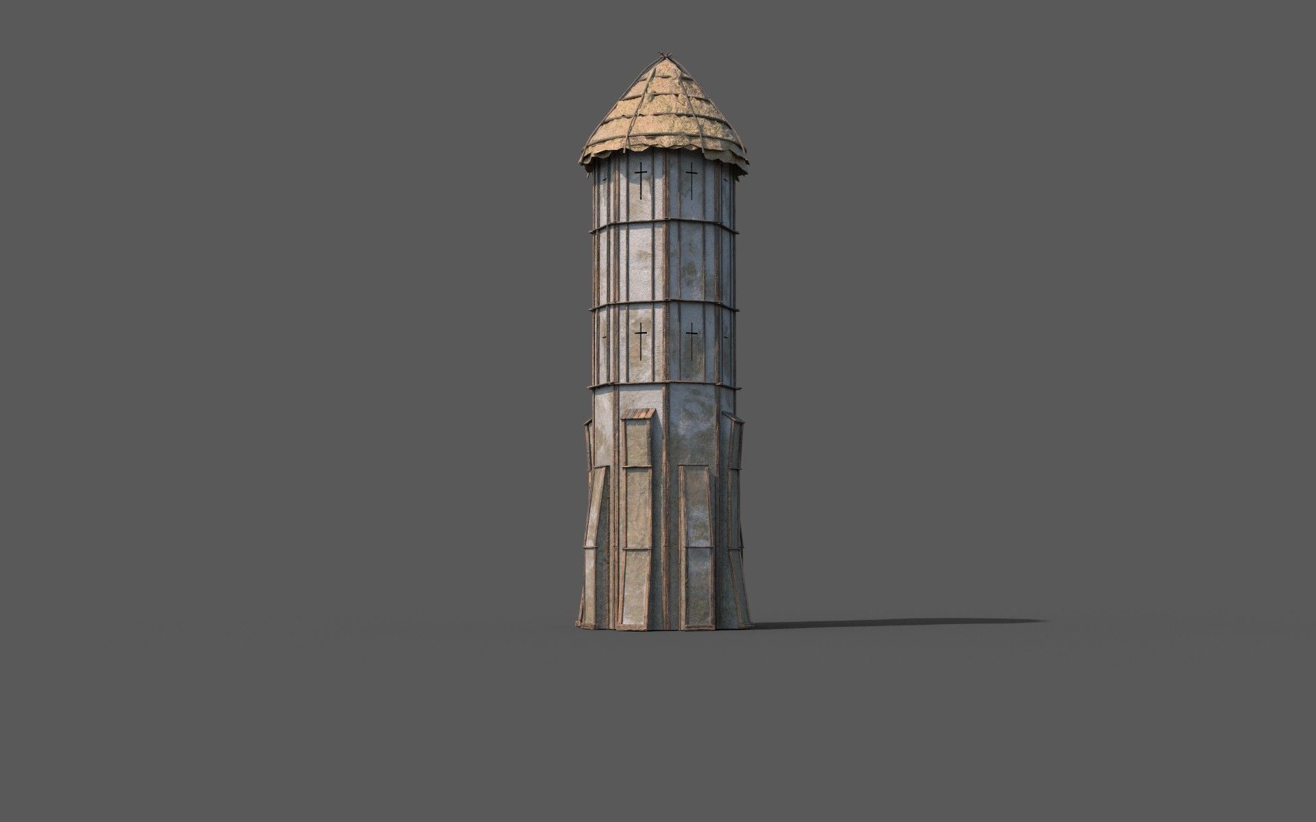 Medieval Watchtower 04 Low-poly 3D model_5