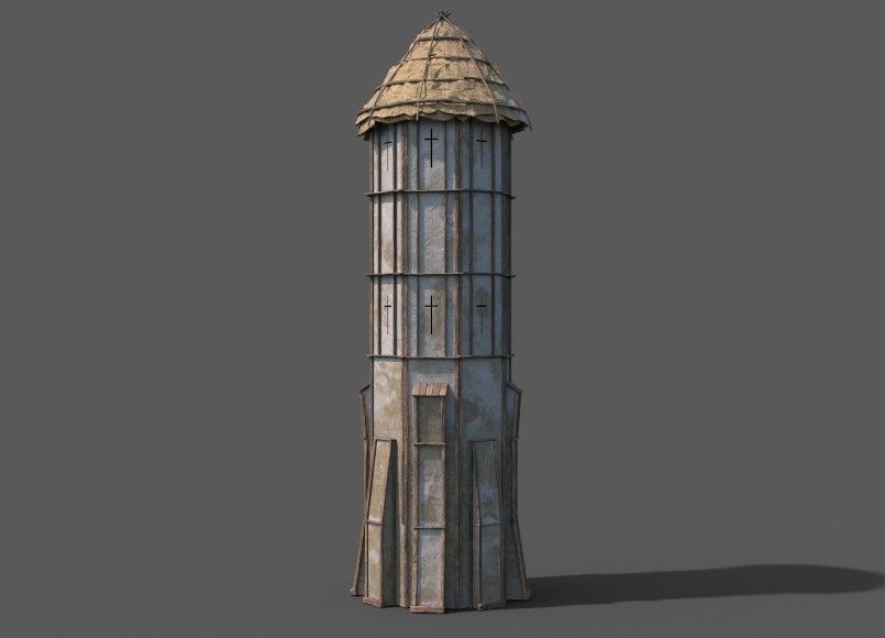 Medieval Watchtower 04 Low-poly 3D model_2