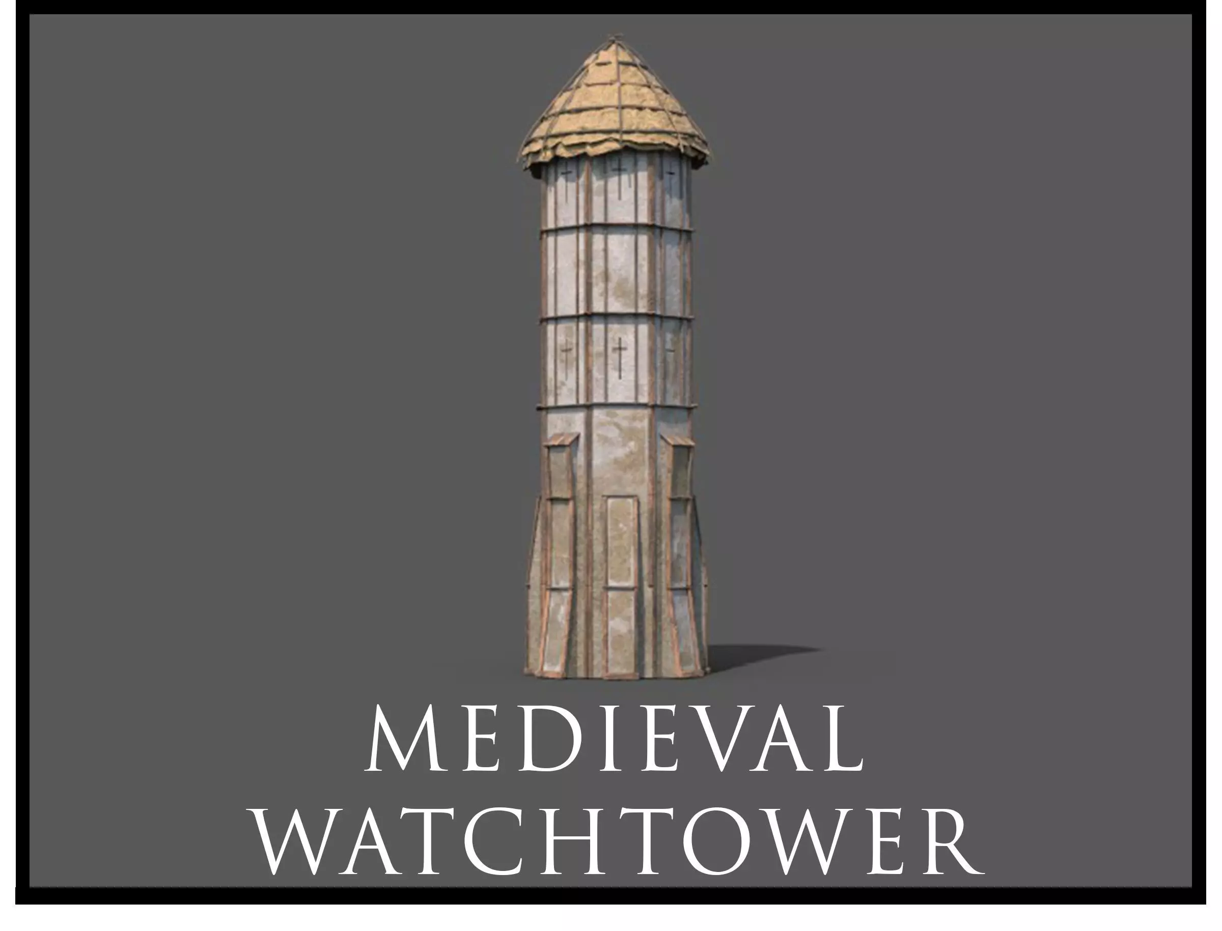 Medieval Watchtower 04 Low-poly 3D model_0