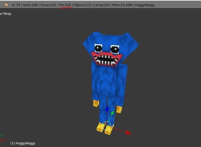Huggy Wuggy Minecraft - Poppy Playtime Game Ready Low-poly 3D model_6