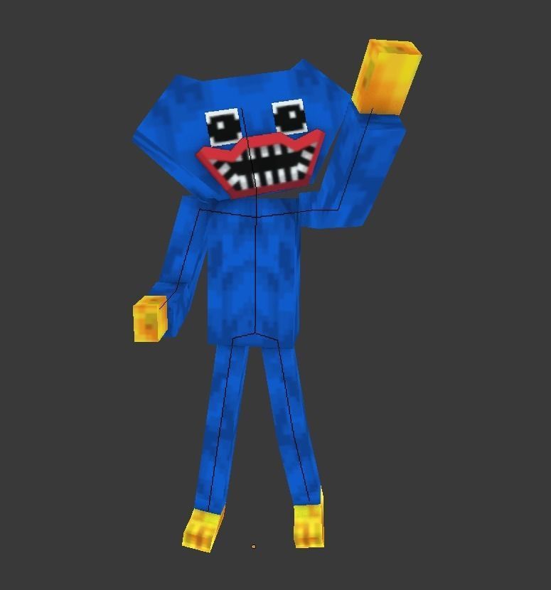 Huggy Wuggy Minecraft - Poppy Playtime Game Ready Low-poly 3D model_1