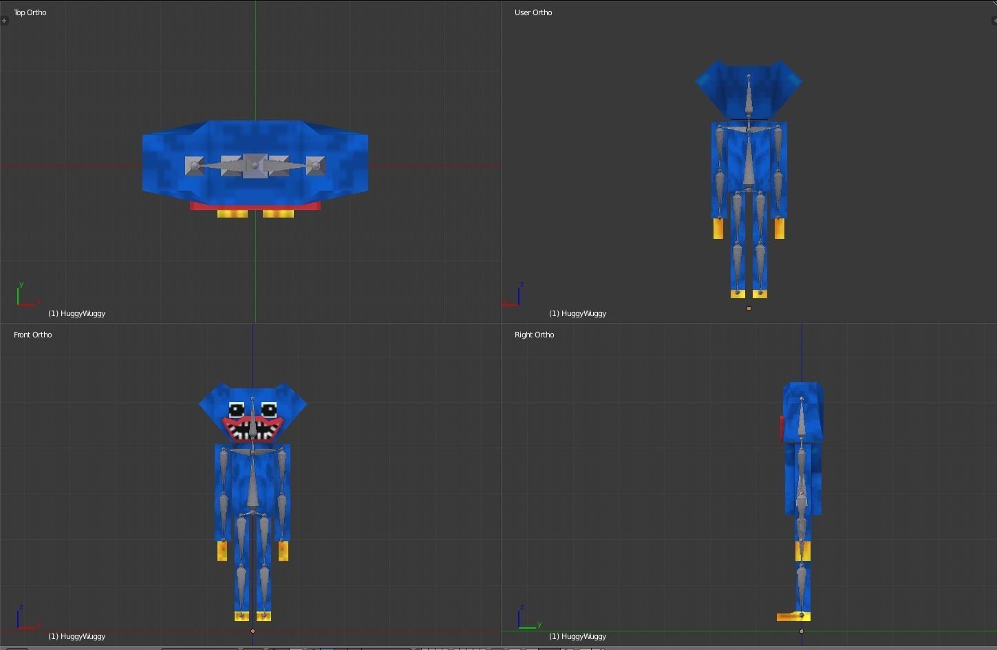 Huggy Wuggy Minecraft - Poppy Playtime Game Ready Low-poly 3D model_3