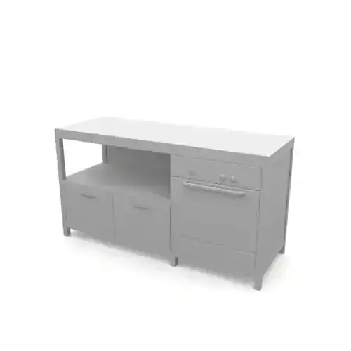 Oven  Compact Oven And Storage With Counters And Cupboards