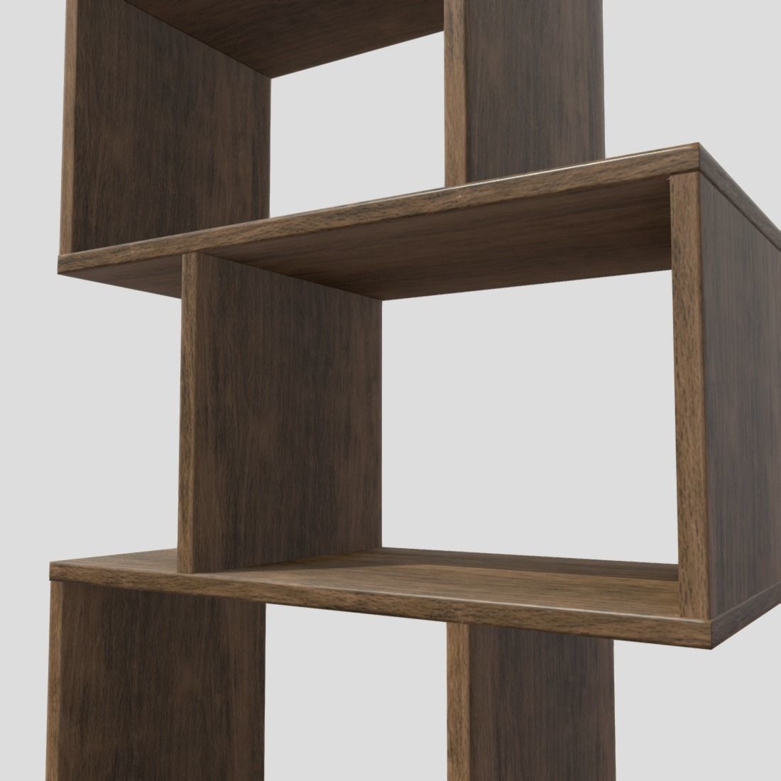 Shelf 8 wooden bookcase with four shelves Low-poly 3D model_13