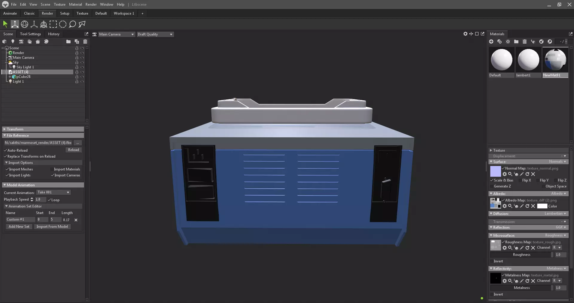 3d model asset computer screen showing box Low-poly 3D model_0