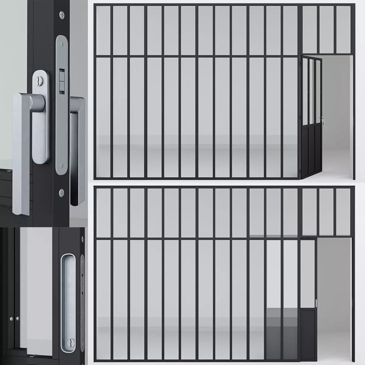 Aluminium door 13 3D model_0