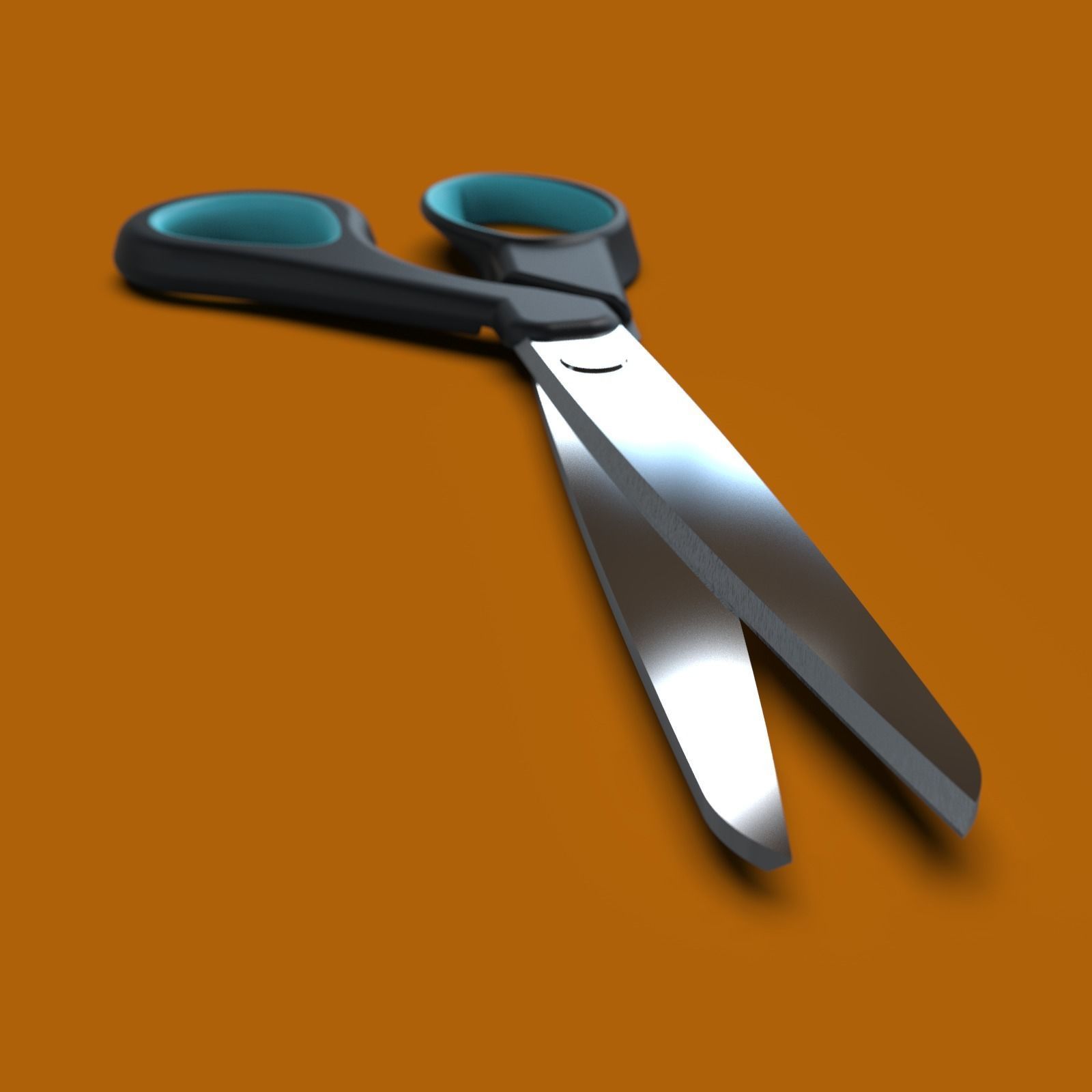 Scissors pair of 3D model_4