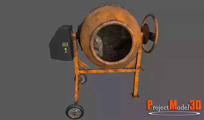 Mixer Concrete-Version001 Low-poly 3D model