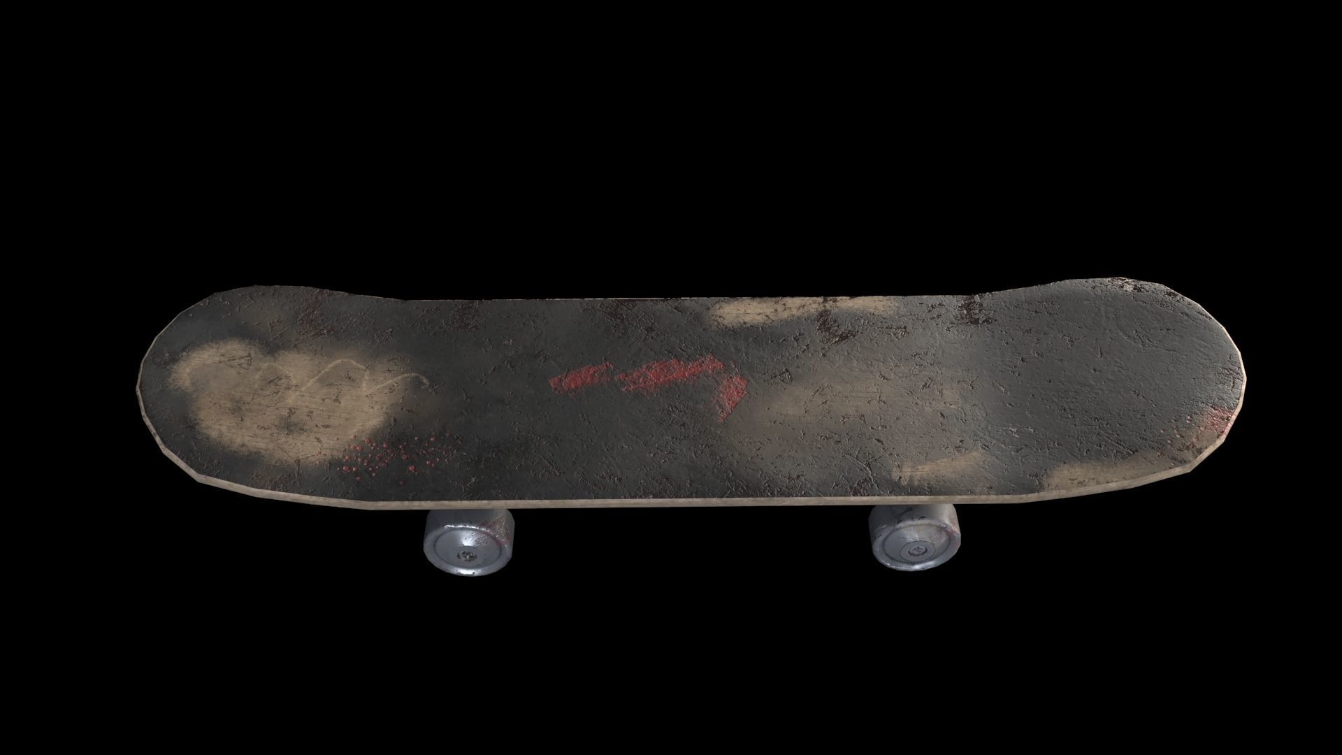 Old Skateboard Low-poly 3D model Low-poly 3D model_4