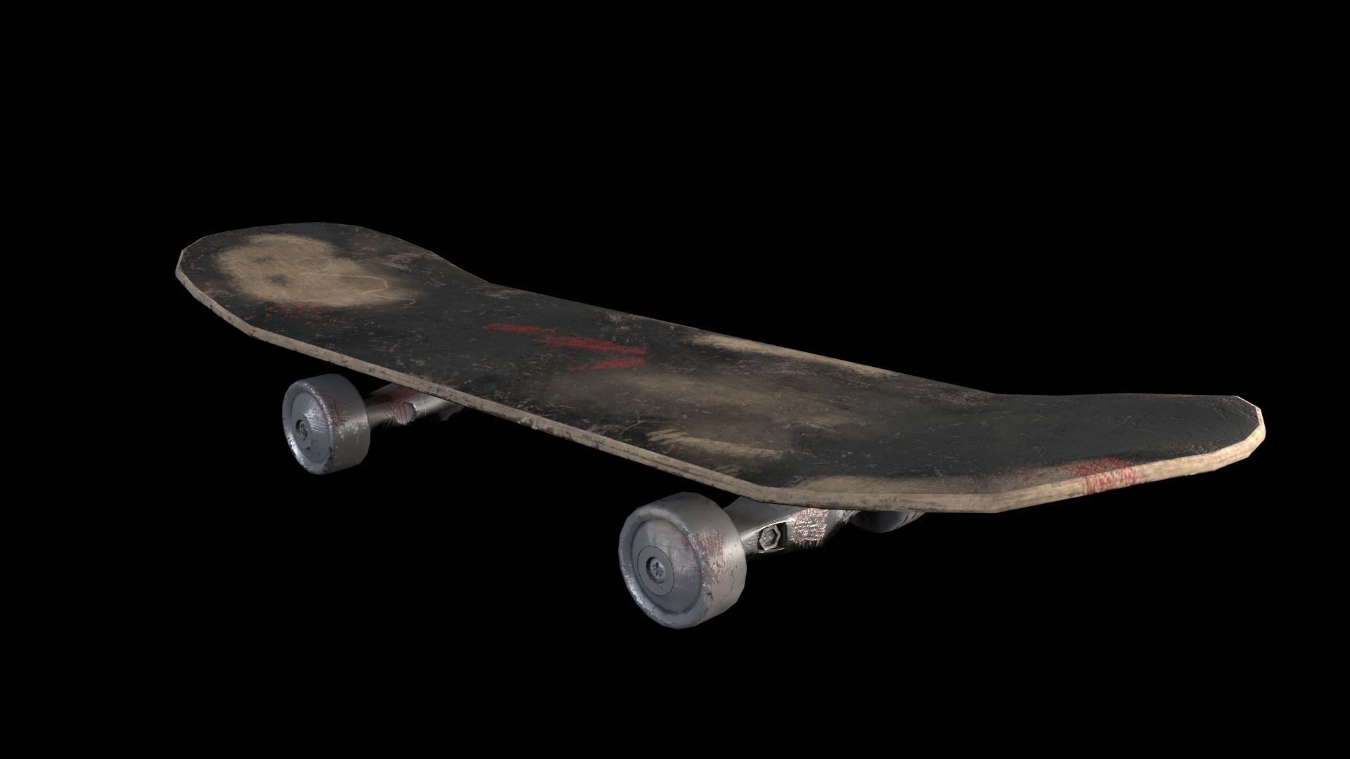Old Skateboard Low-poly 3D model Low-poly 3D model_1
