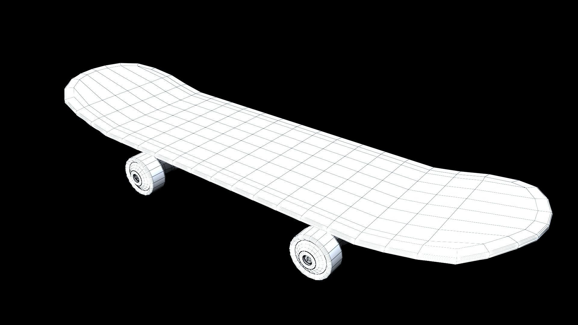 Old Skateboard Low-poly 3D model Low-poly 3D model_6