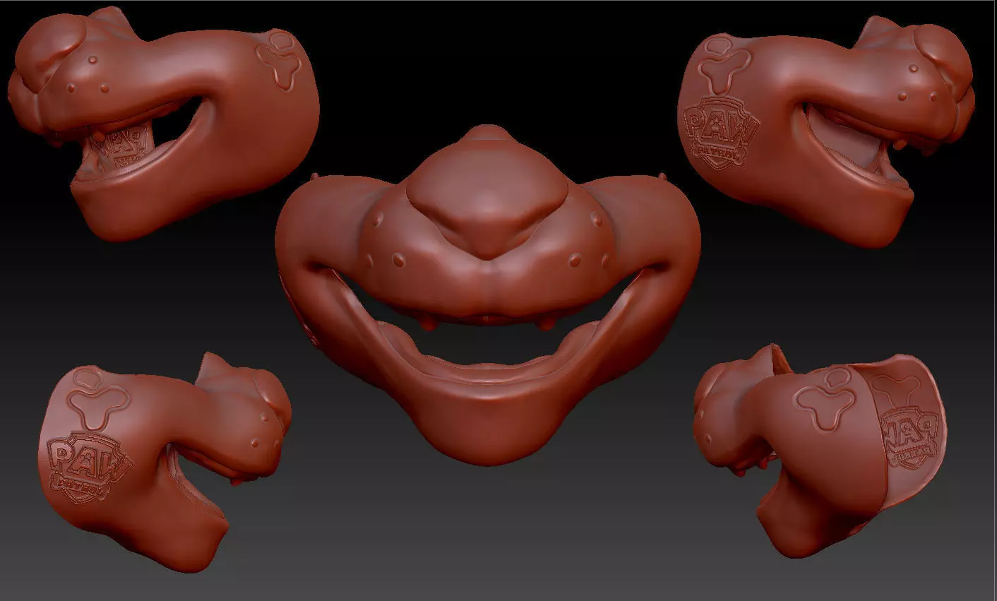 kids paw patrol Marshall mask 3D print model_0