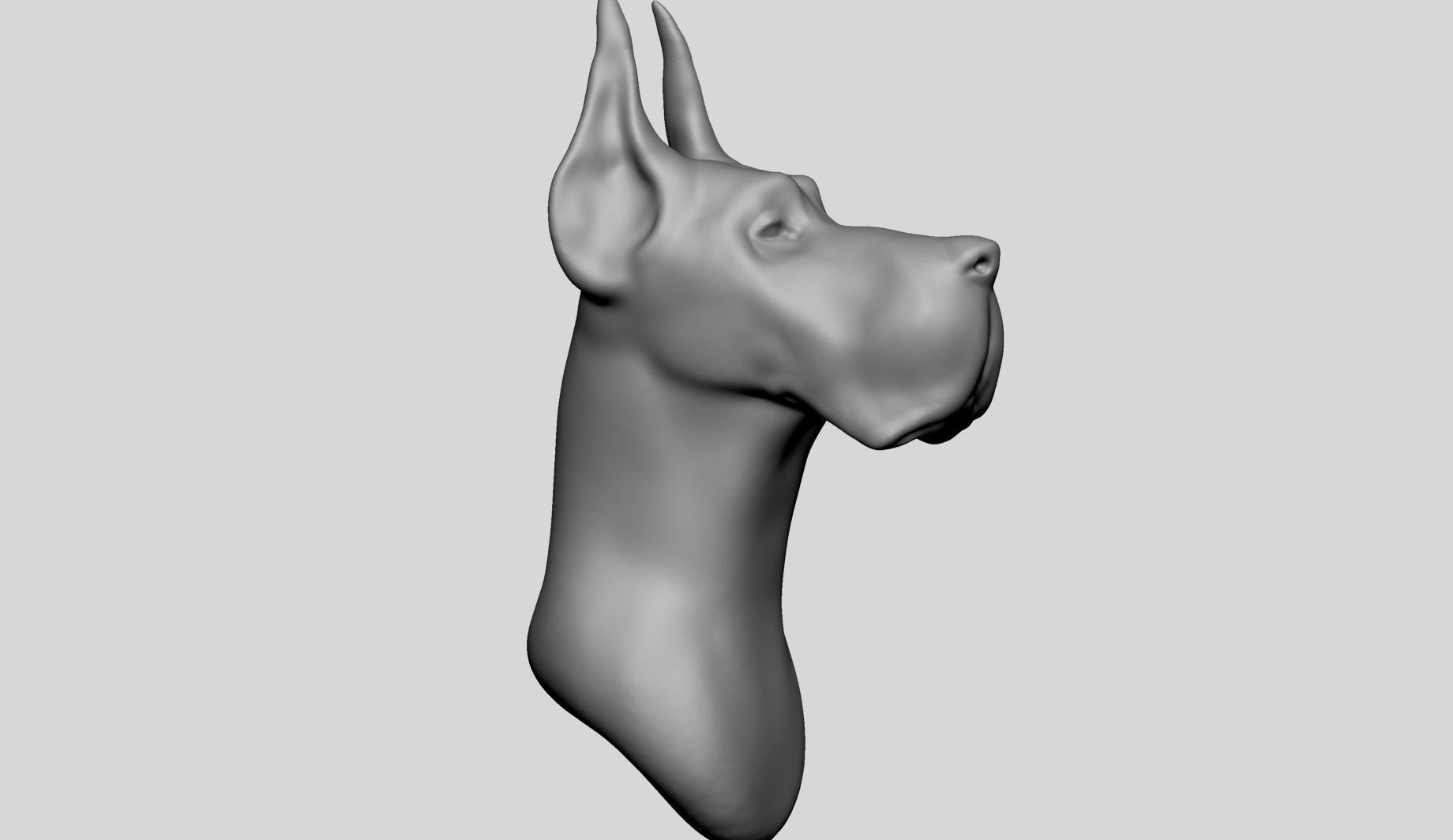 Dog Bust v2 3D model_1