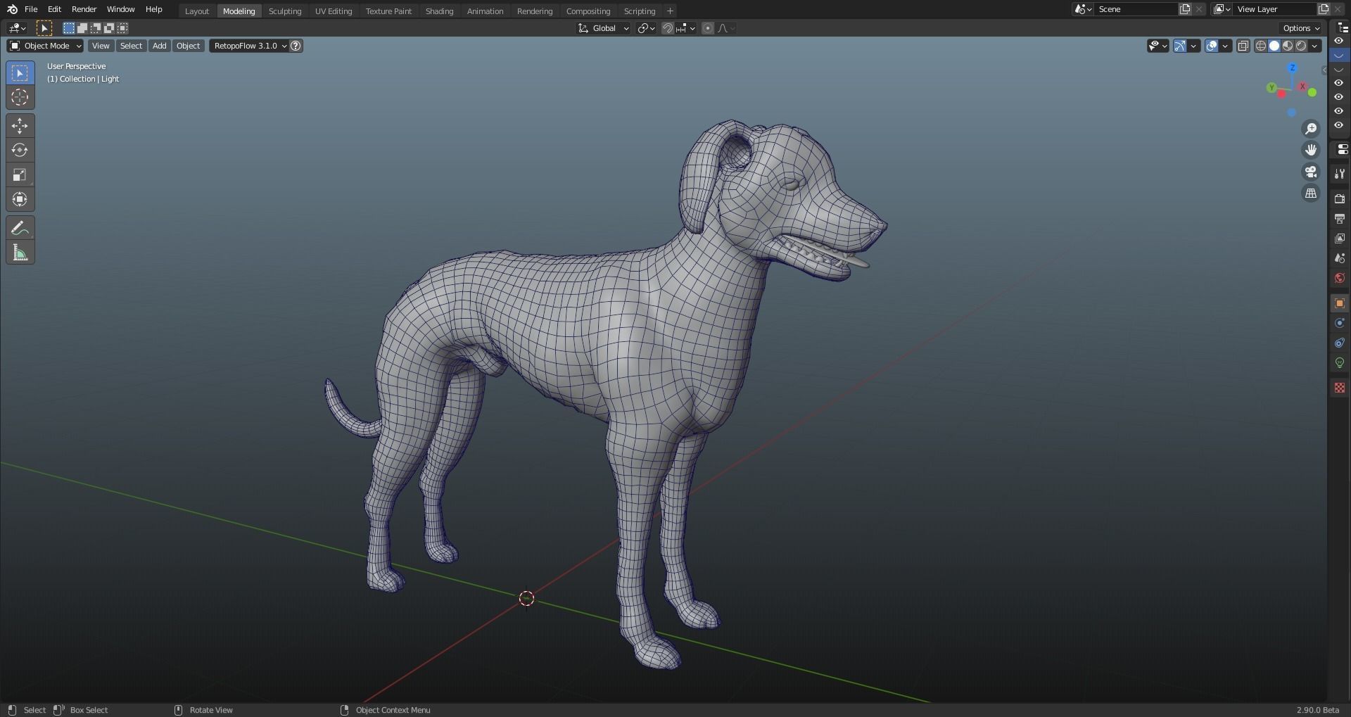 QATARI STREET DOG LOWPOLY Low-poly 3D model_6