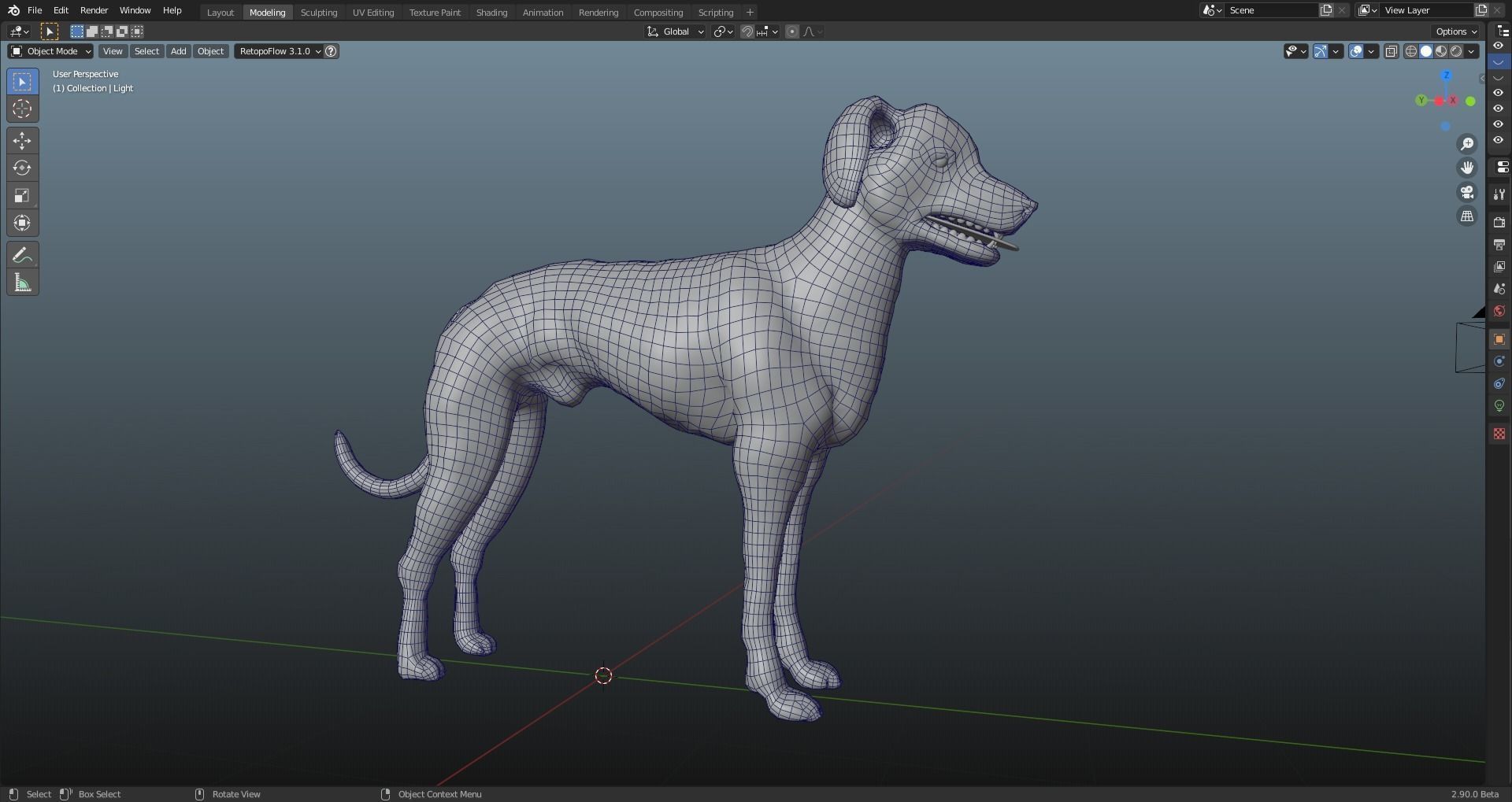 QATARI STREET DOG LOWPOLY Low-poly 3D model_1