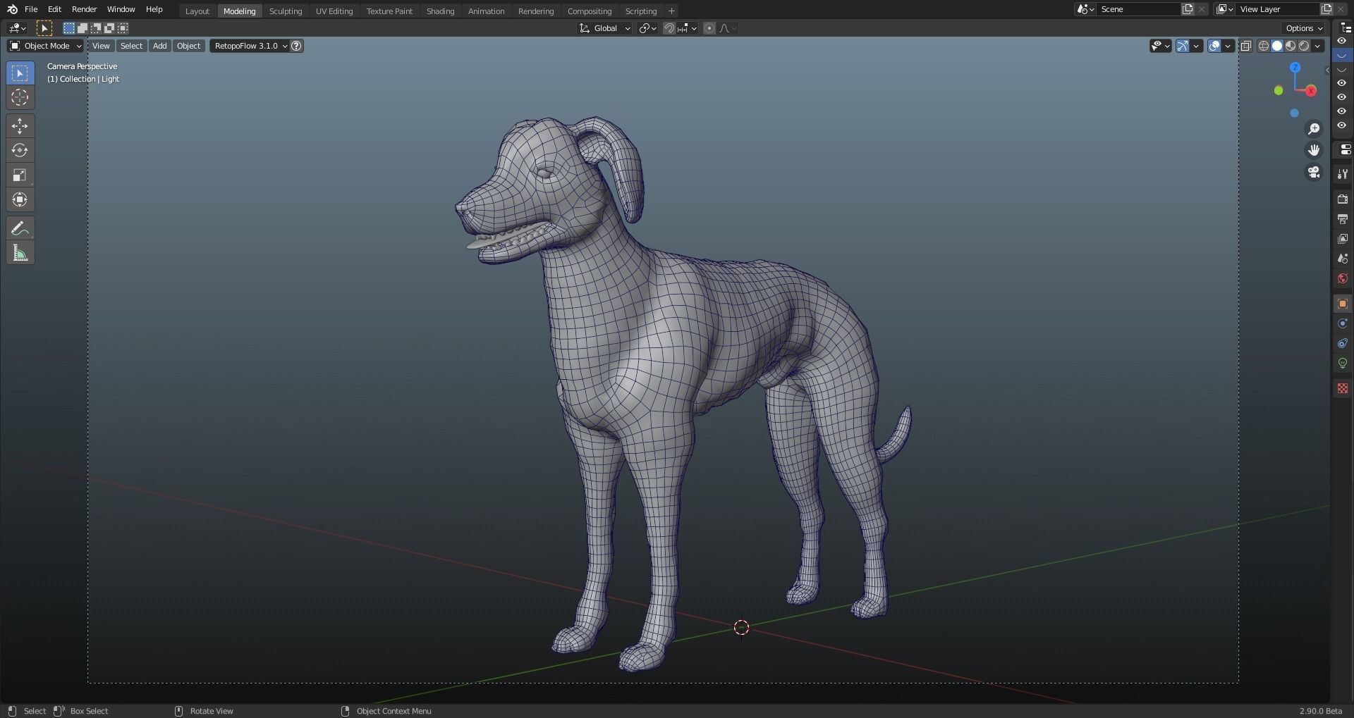 QATARI STREET DOG LOWPOLY Low-poly 3D model_10