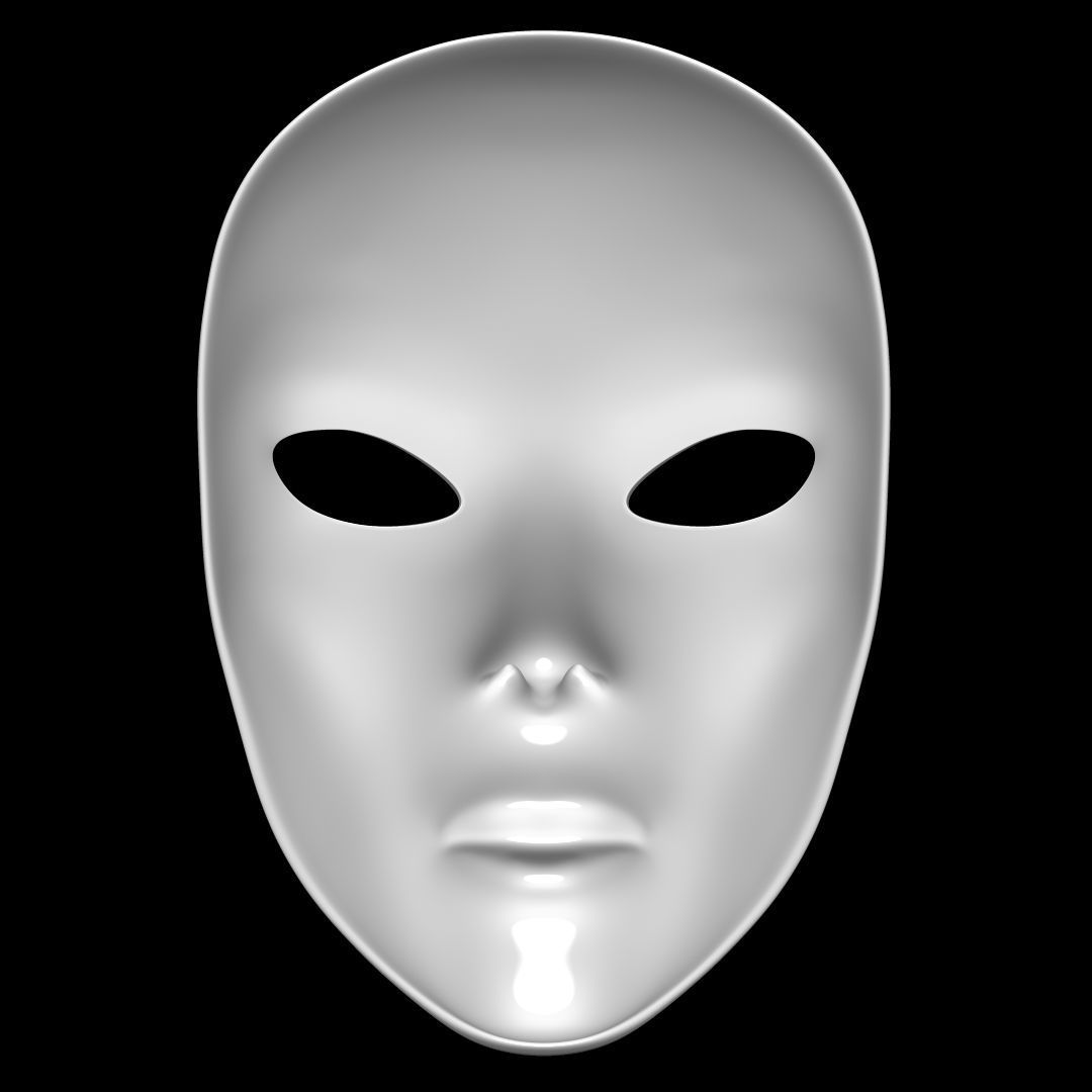 Mask Female 3D model_4