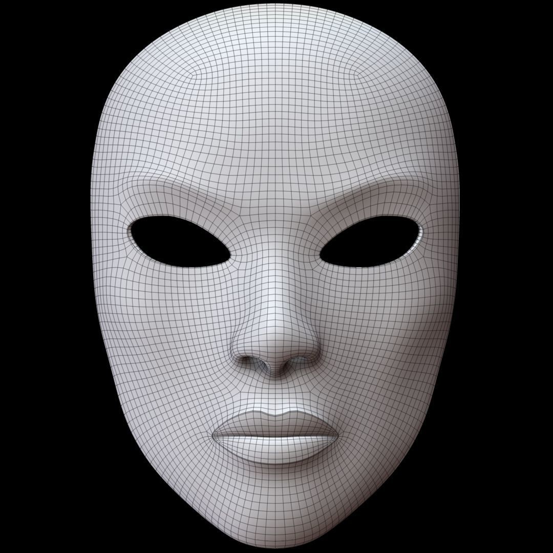 Mask Female 3D model_10