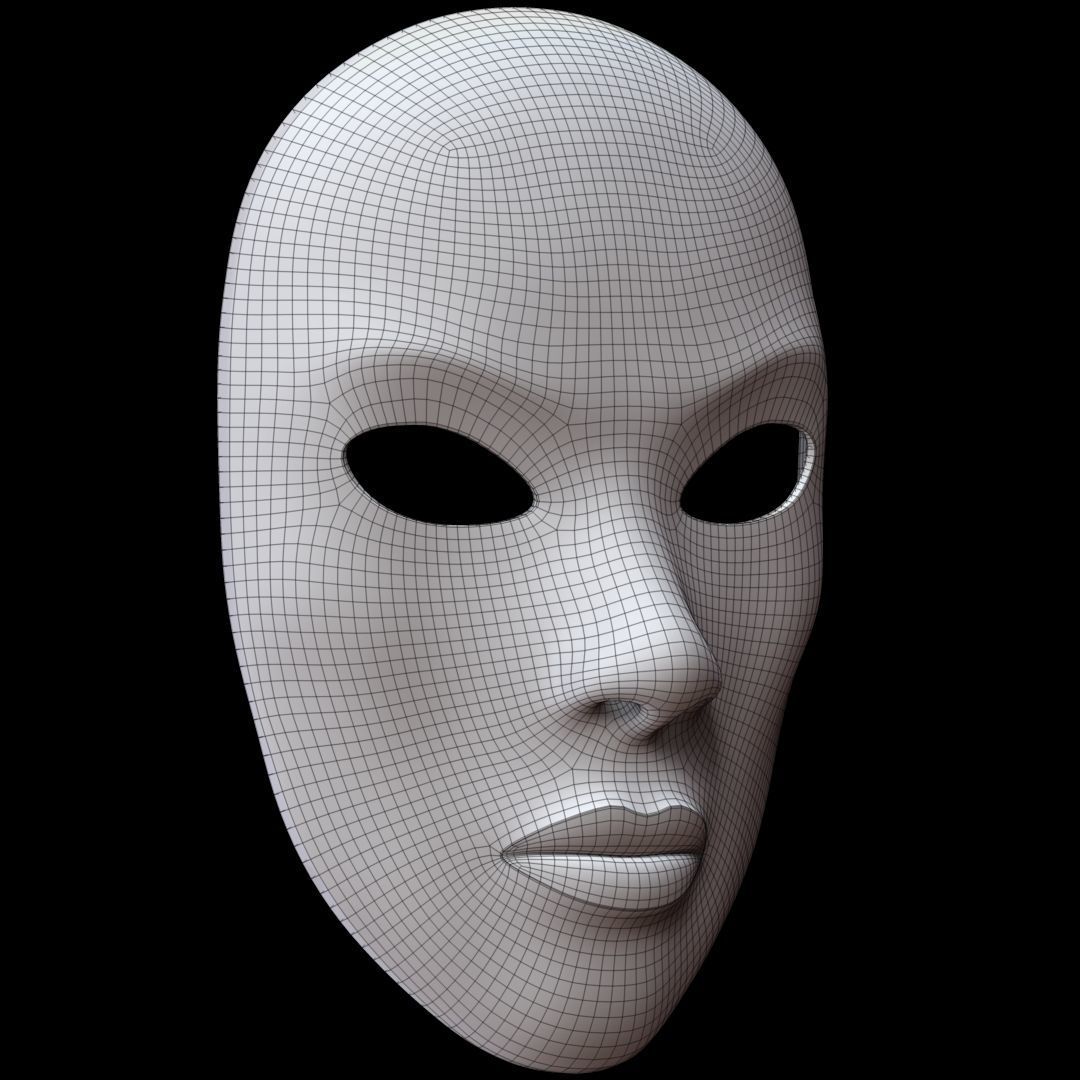 Mask Female 3D model_11