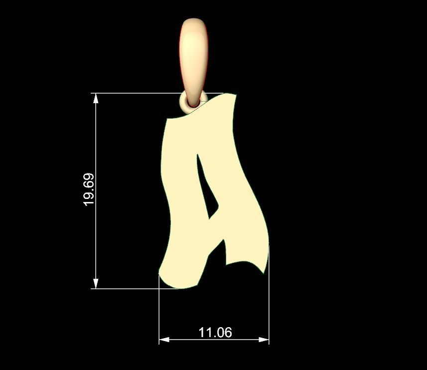 Initial Letters Pendant SomeWhereInSpace A 3D print model_4