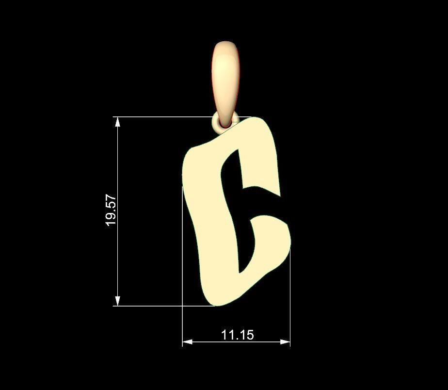 Initial Letters Pendant SomeWhereInSpace C 3D print model_4