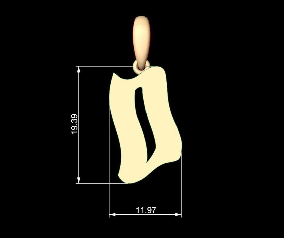 Initial Letters Pendant SomeWhereInSpace D 3D print model_4