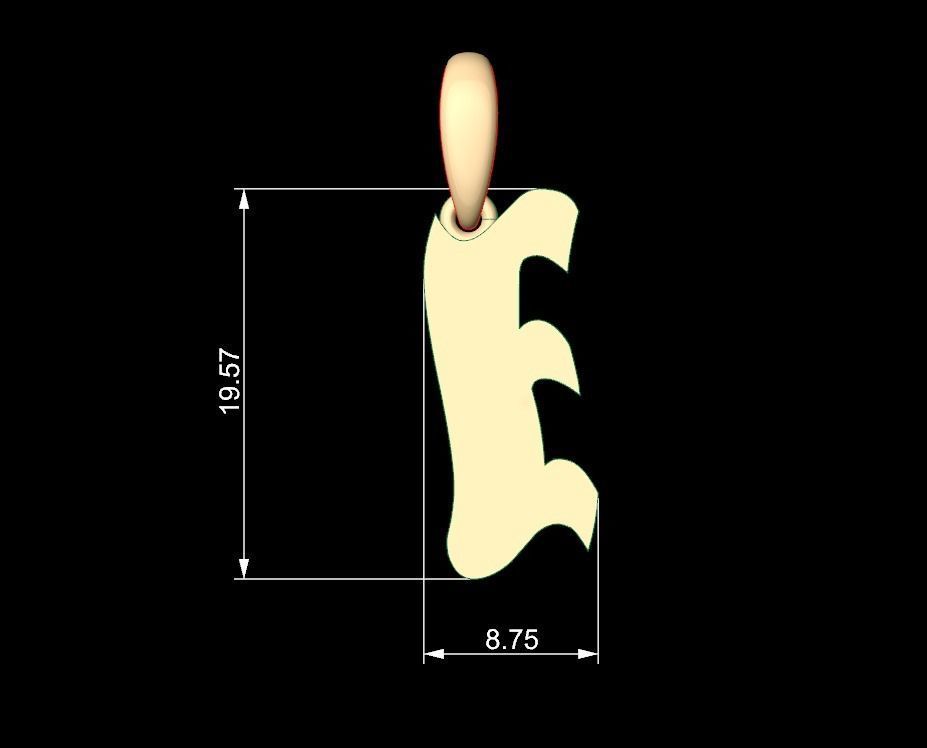 Initial Letters Pendant SomeWhereInSpace E 3D print model_4