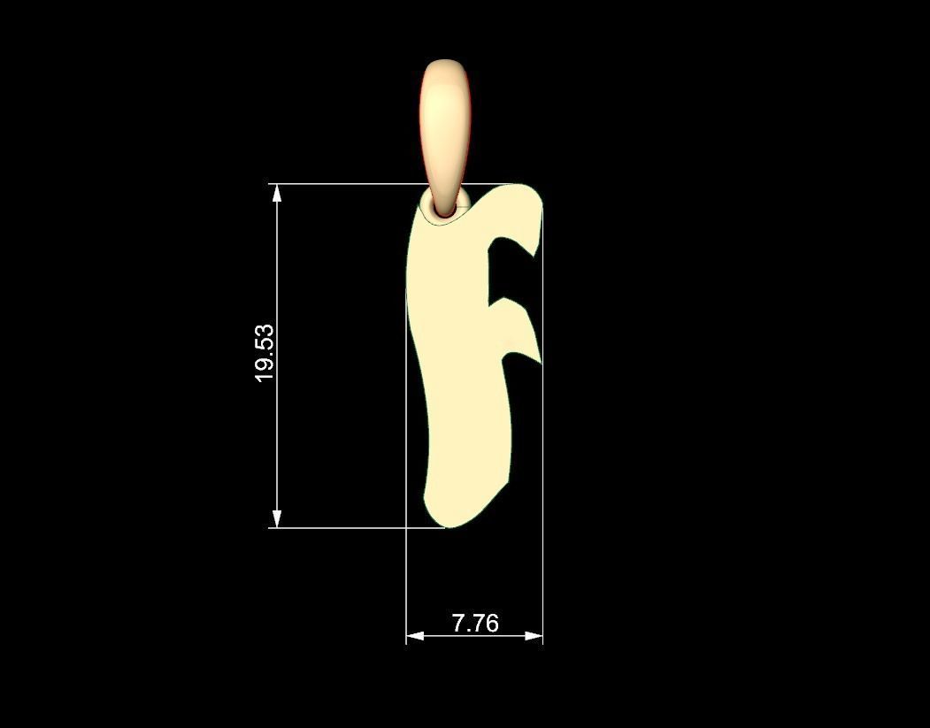 Initial Letters Pendant SomeWhereInSpace F 3D print model_4