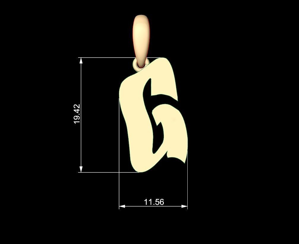 Initial Letters Pendant SomeWhereInSpace G 3D print model_4