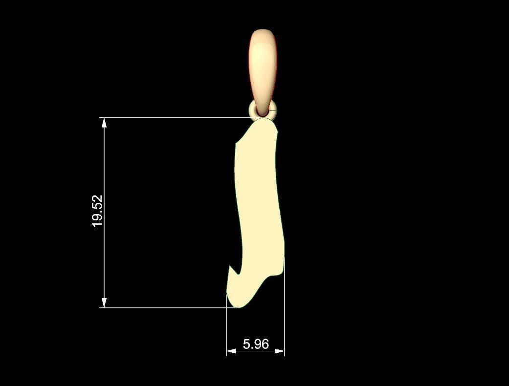 Initial Letters Pendant SomeWhereInSpace J 3D print model_4