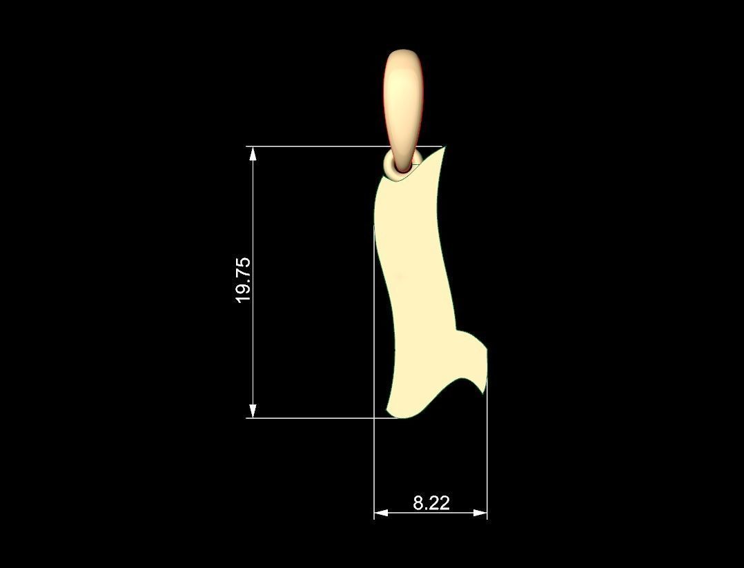 Initial Letters Pendant SomeWhereInSpace L 3D print model_4