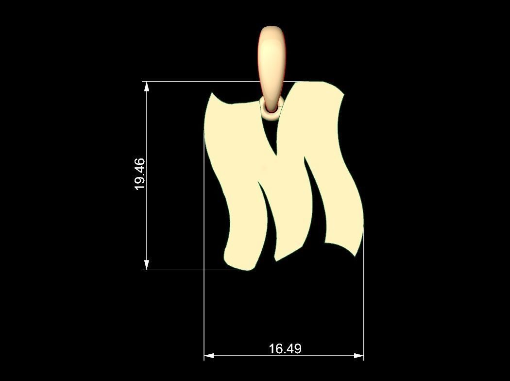 Initial Letters Pendant SomeWhereInSpace M 3D print model_4