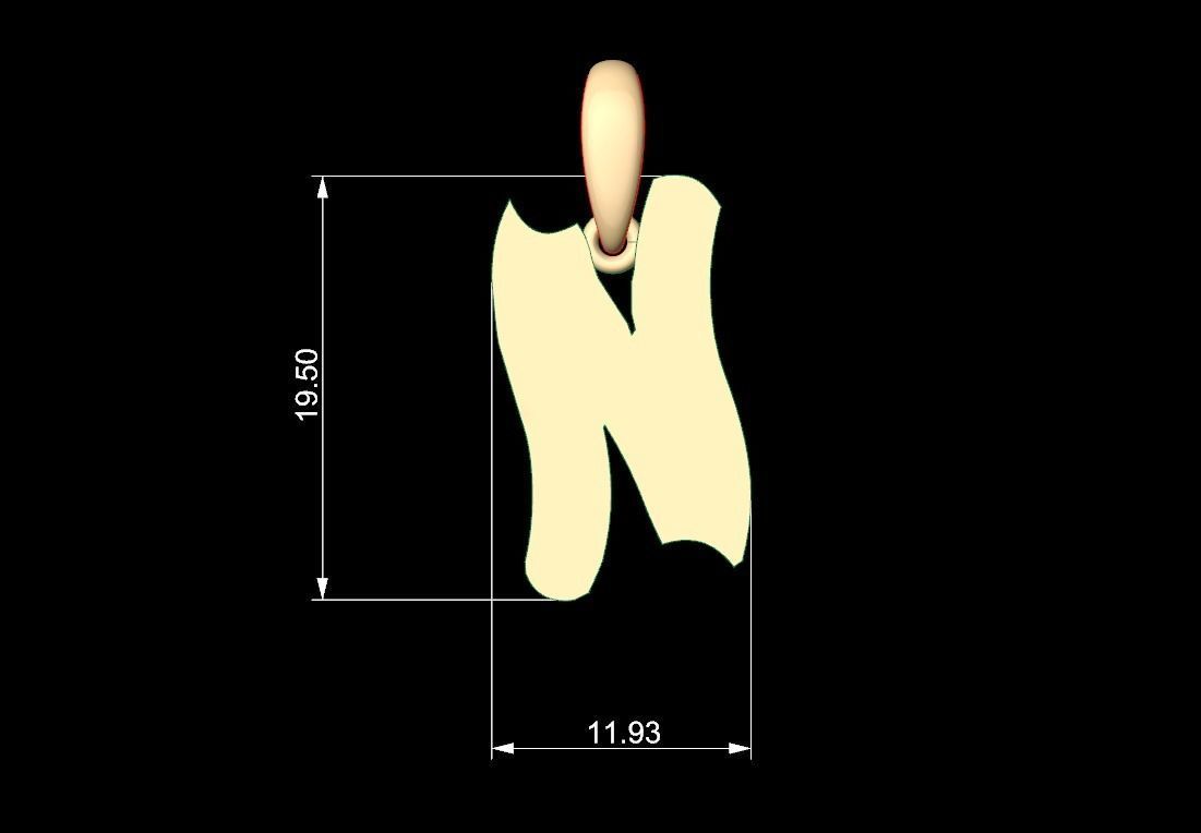 Initial Letters Pendant SomeWhereInSpace N 3D print model_4