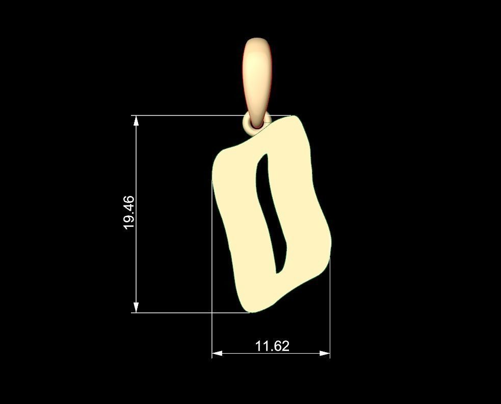 Initial Letters Pendant SomeWhereInSpace O 3D print model_4