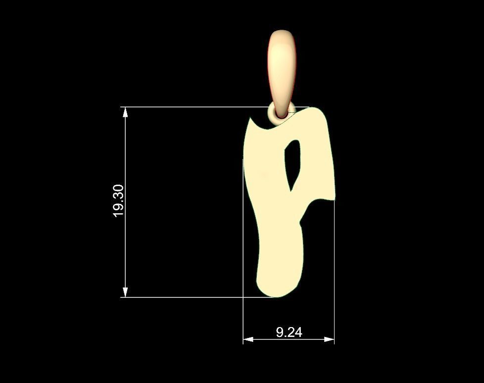 Initial Letters Pendant SomeWhereInSpace P 3D print model_4