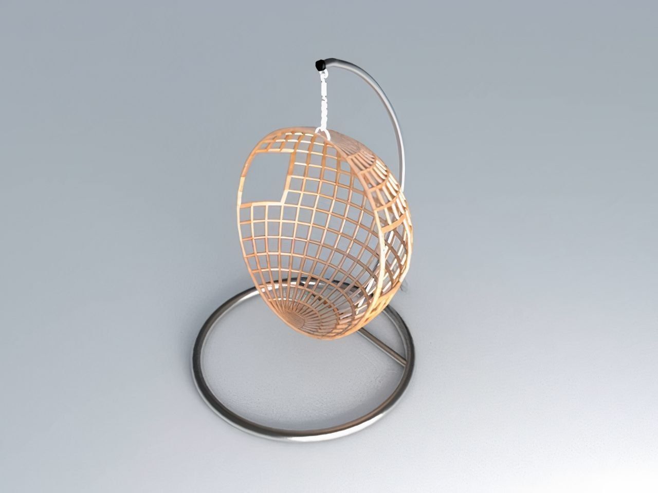 Chair orange hanging 3D model_4